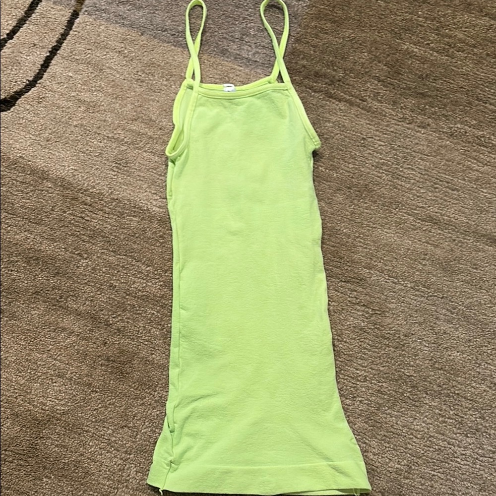 ~Body Wrappers~ Lime Green Spaghetti Strap Stretchy Tank Top